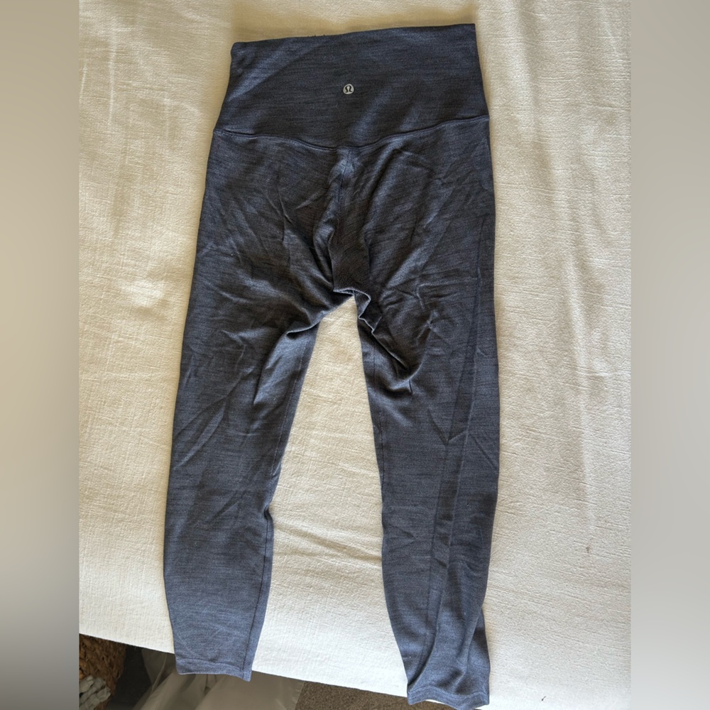lululemon gray high rise align leggings, 7/8 pant, size 6